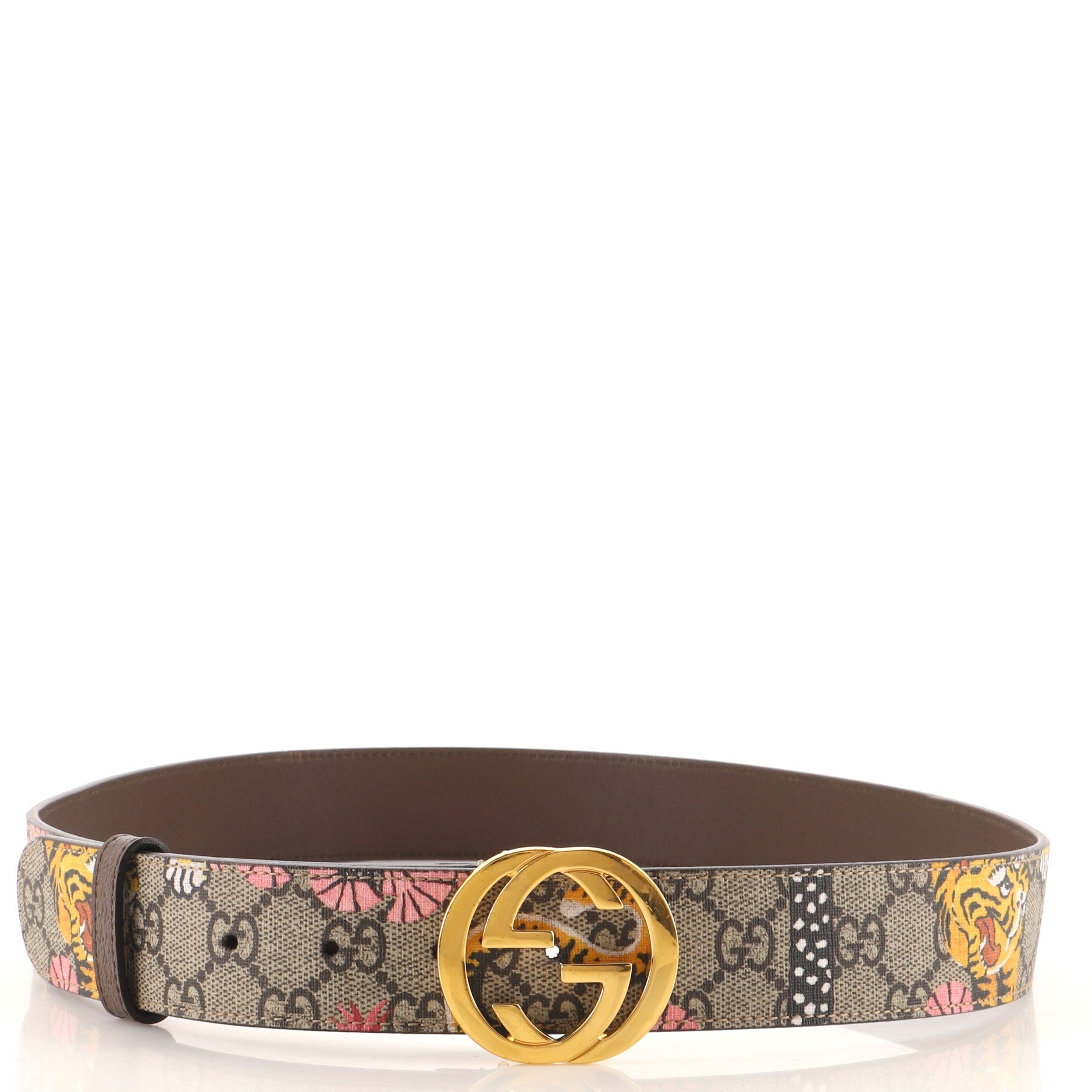 Interlocking G Belt Bengal Print GG Coated Canvas Wide 95