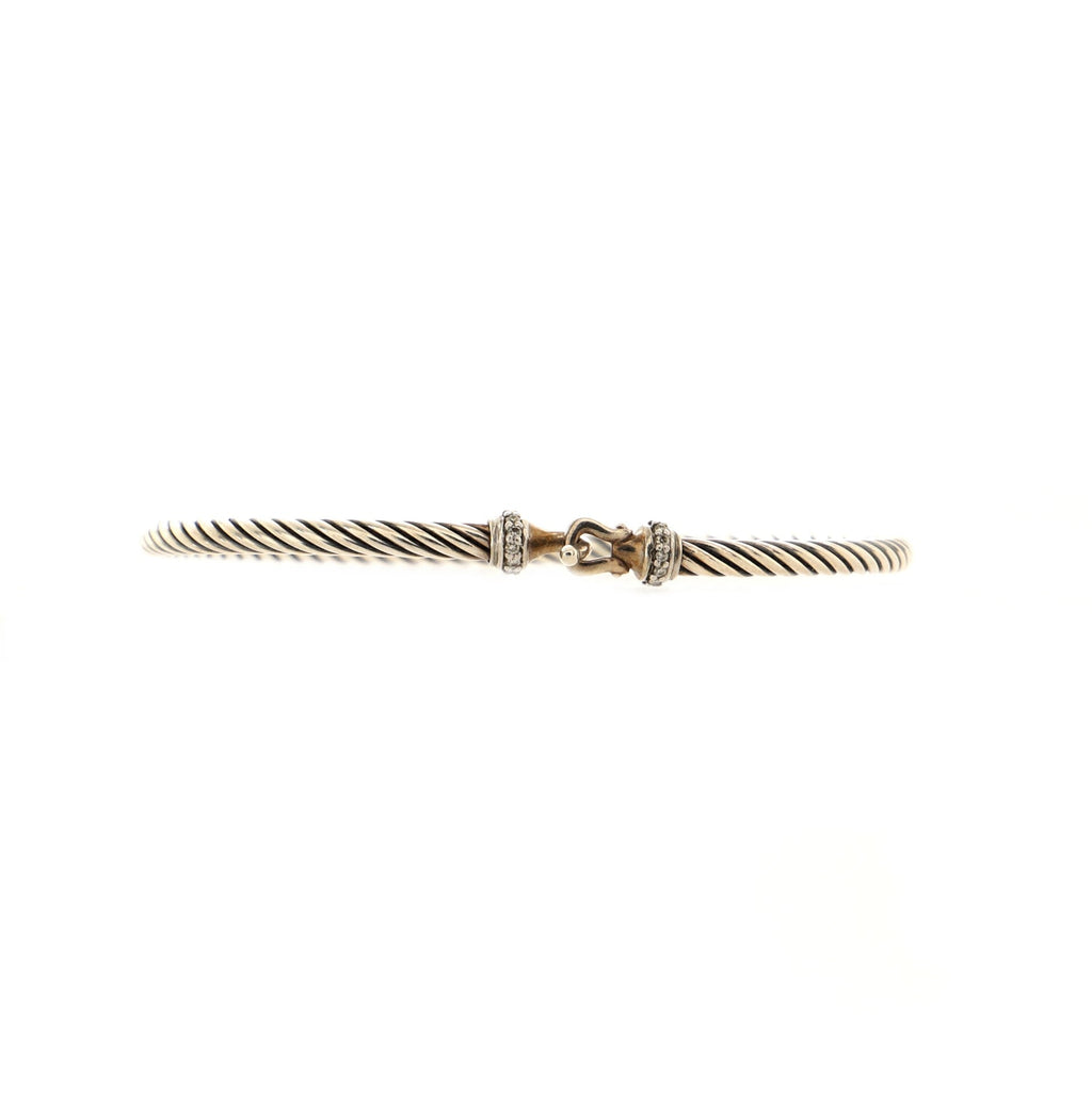 Cable Buckle Bracelet Sterling Silver and Diamond 3mm