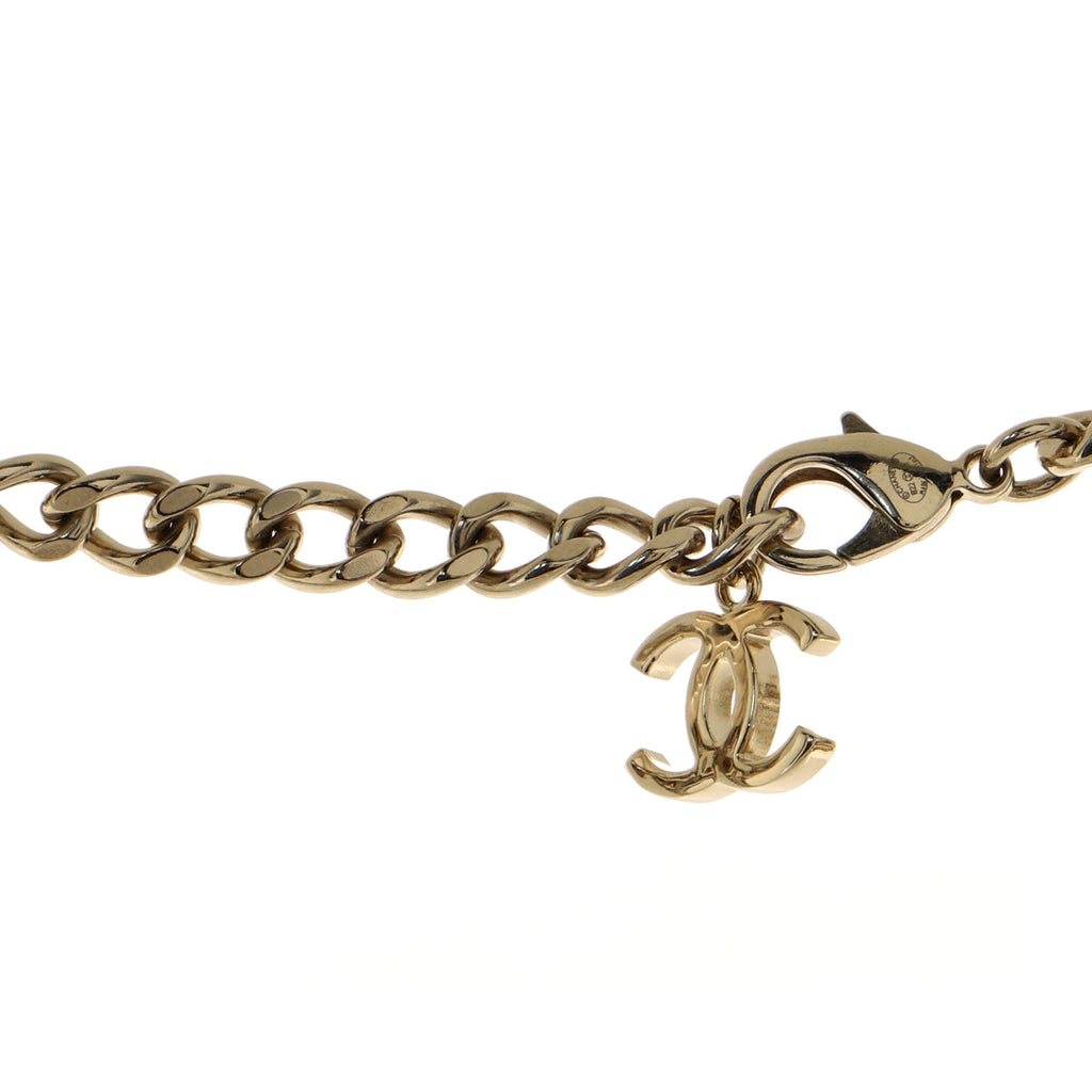 Logo CC Plate Choker Necklace Metal with Enamel
