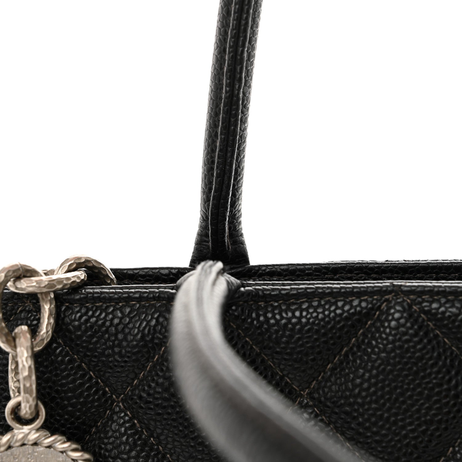 Caviar Quilted Medallion Tote Black