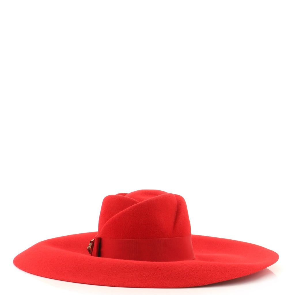 Animalier Bow Wide Brim Hat Felt XXL