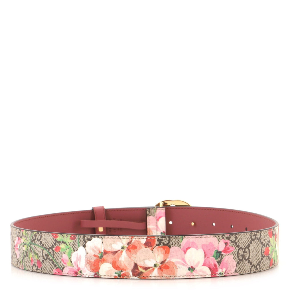 Interlocking G Belt Blooms Print GG Coated Canvas Wide 75