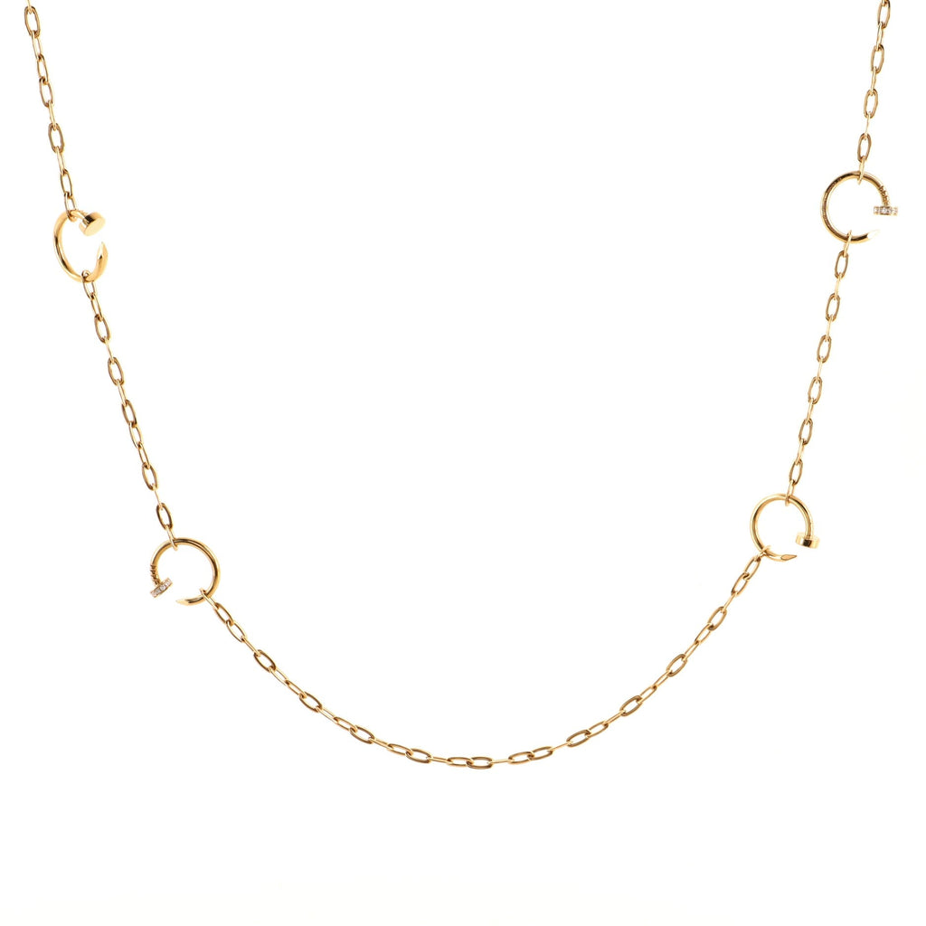 Juste un Clou 6 Station Long Necklace 18K Rose Gold with Diamonds