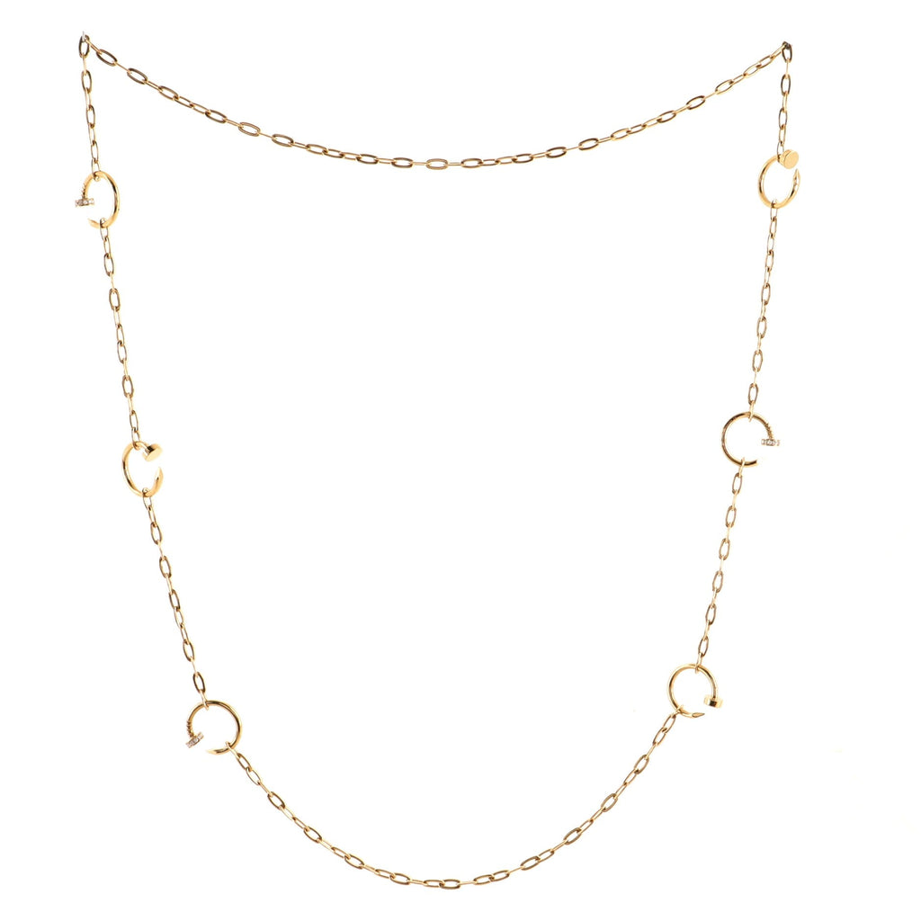 Juste un Clou 6 Station Long Necklace 18K Rose Gold with Diamonds