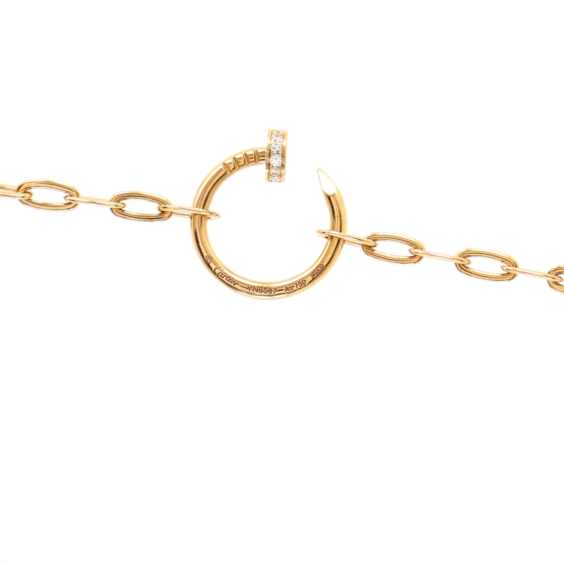 Juste un Clou 6 Station Long Necklace 18K Rose Gold with Diamonds