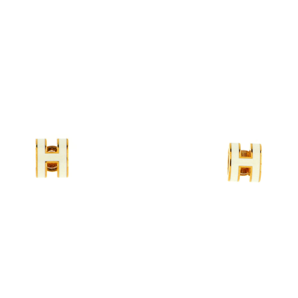 Pop H Stud Earrings Metal and Enamel Mini