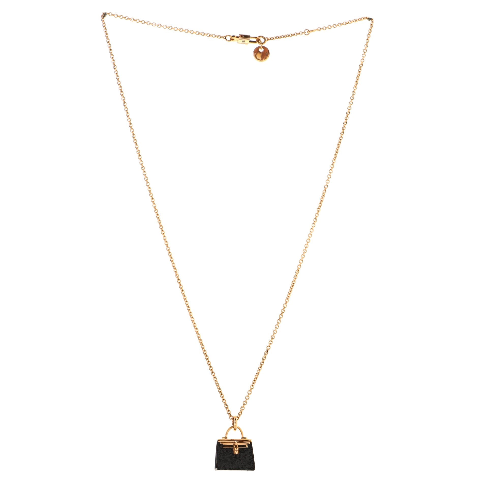 Kelly Amulette Pendant Necklace 18K Rose Gold with Black Jade