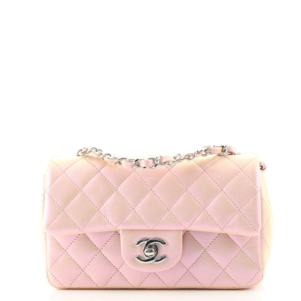 Classic Single Flap Bag Quilted Iridescent Calfskin Mini