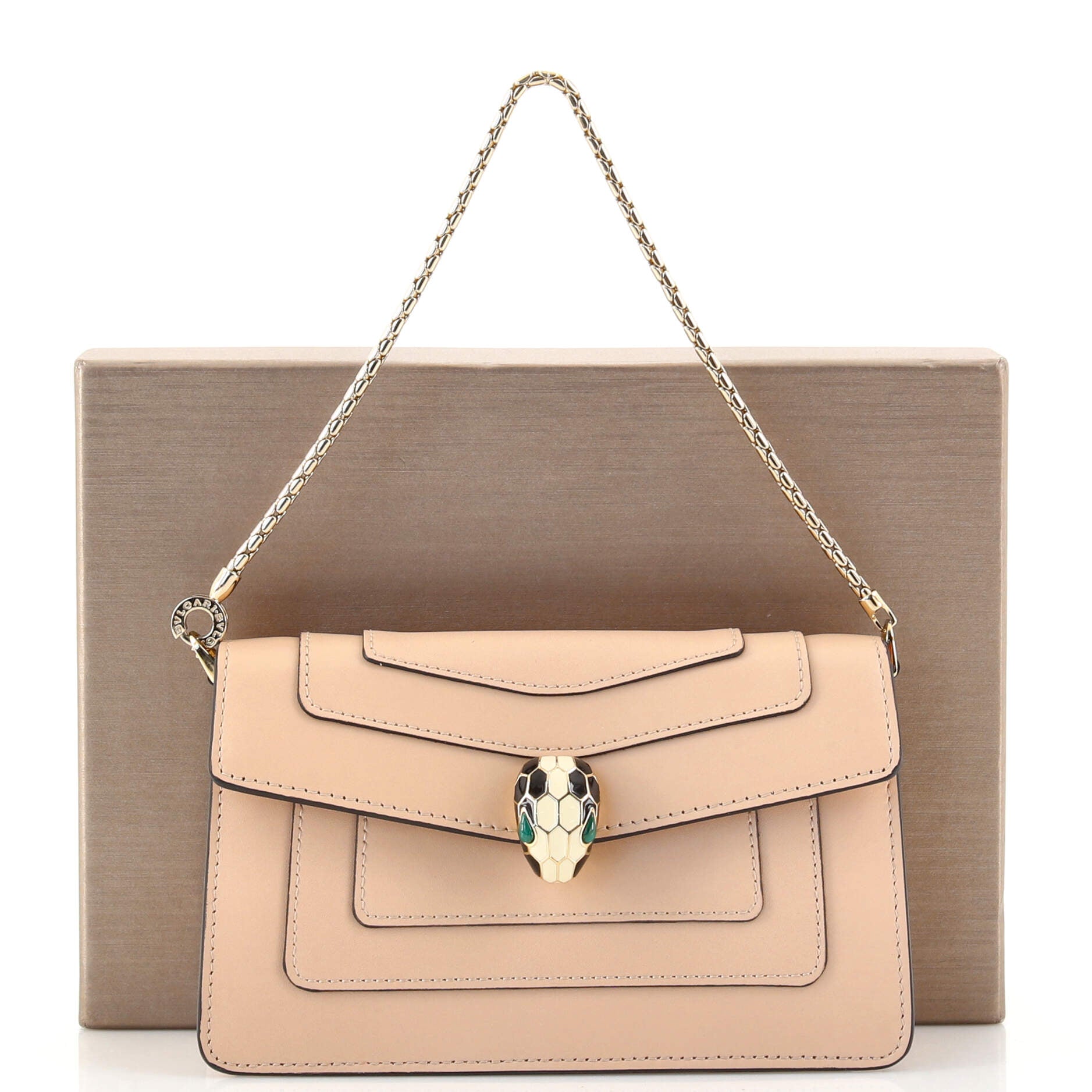 Serpenti Forever Chain Clutch Leather Mini