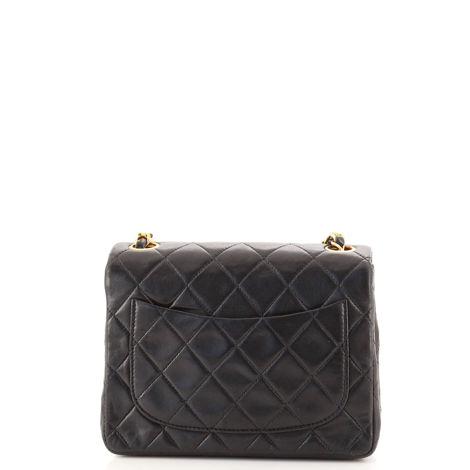 Vintage Square Classic Single Flap Bag Quilted Lambskin Mini
