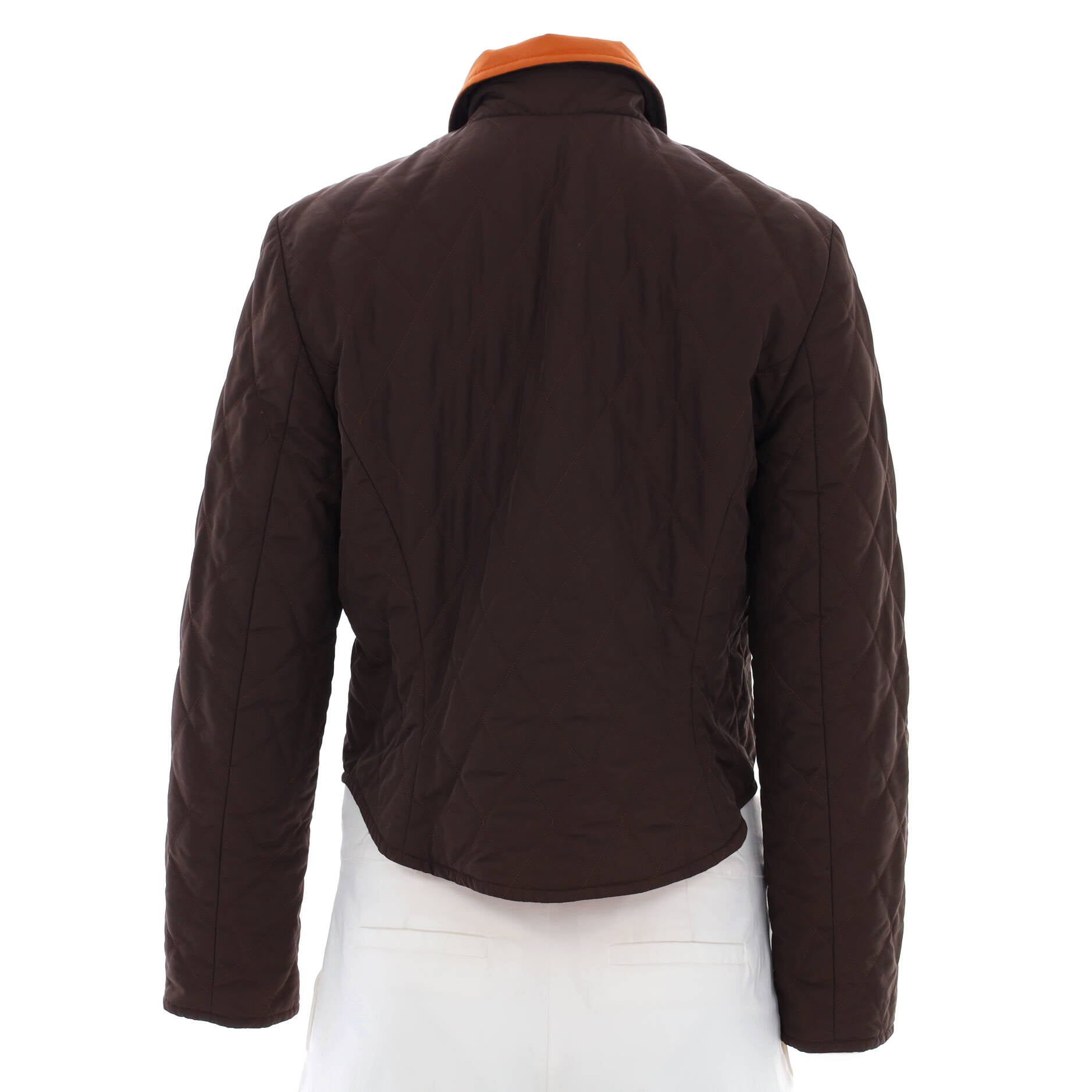 Women's Collared Front Zip Reversible Jacket Quilted Nylon