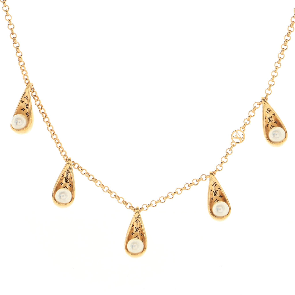 Pearlygram Supple Necklace Metal with Faux Pearls