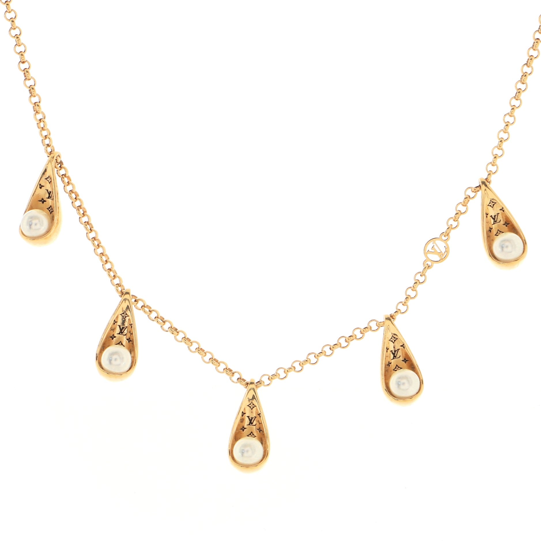 Pearlygram Supple Necklace Metal with Faux Pearls