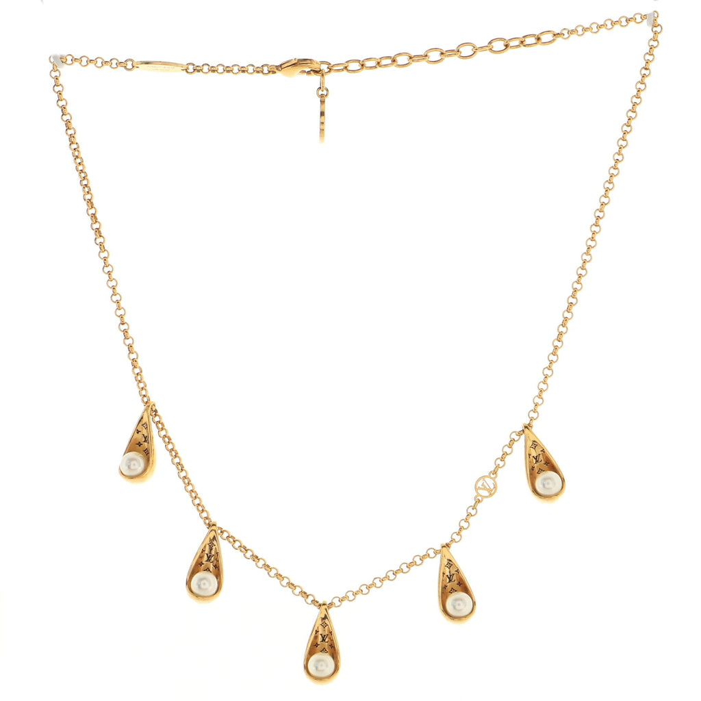 Pearlygram Supple Necklace Metal with Faux Pearls