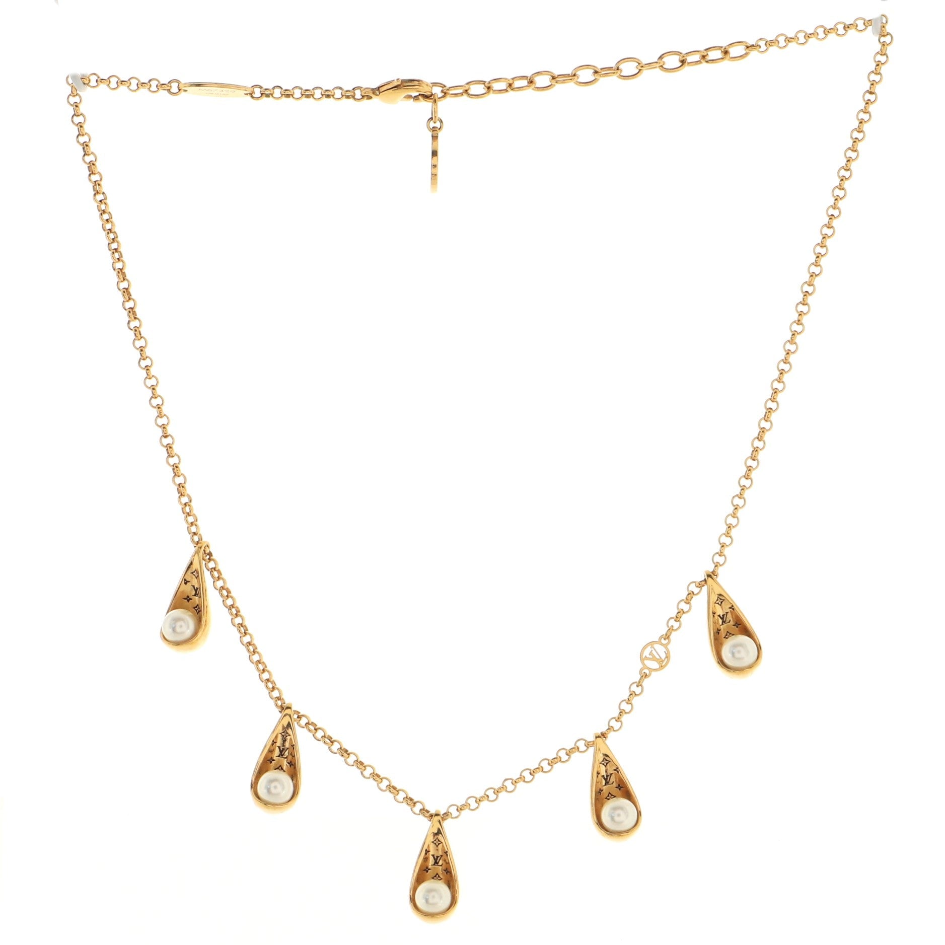 Pearlygram Supple Necklace Metal with Faux Pearls