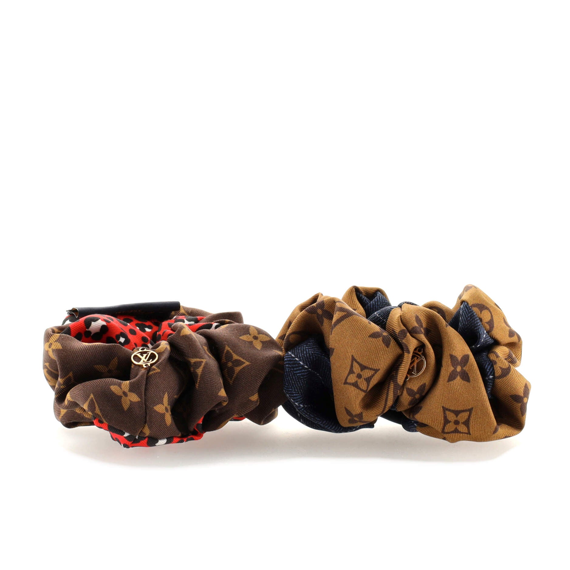 Vuittamins Scrunchies 2-Piece Set Monogram Silk XS