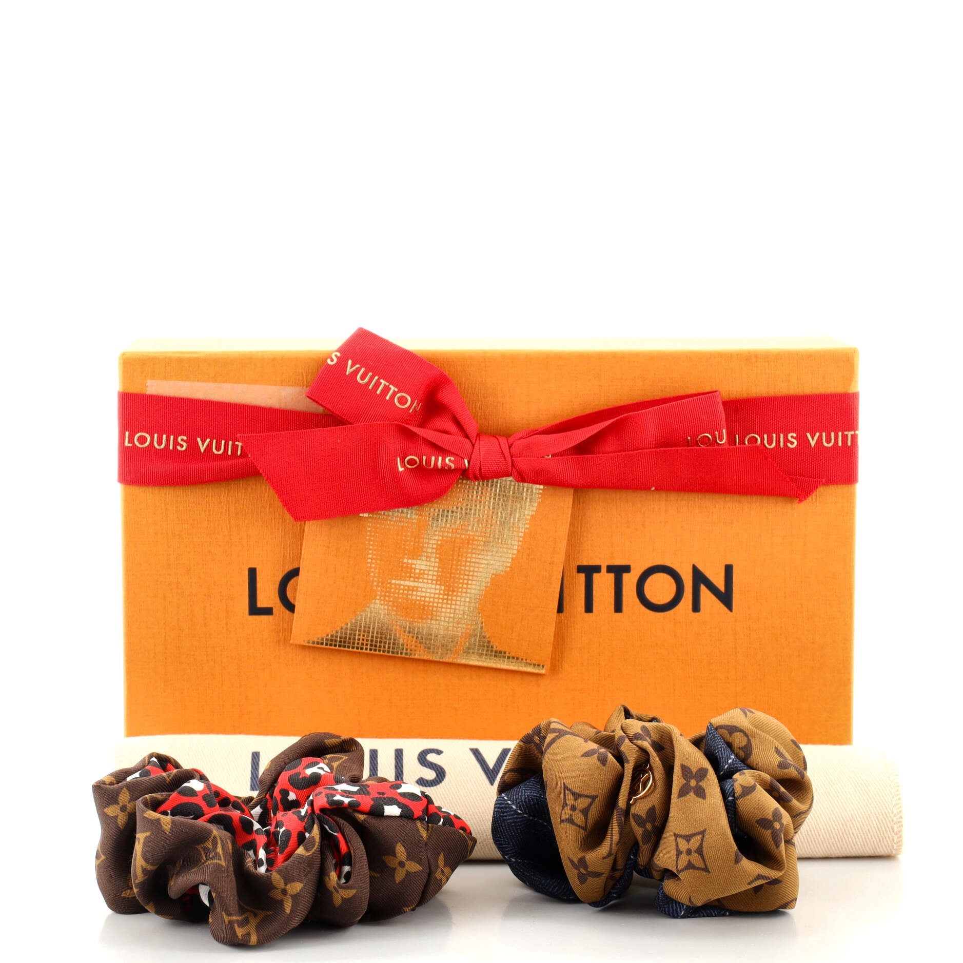 Vuittamins Scrunchies 2-Piece Set Monogram Silk XS