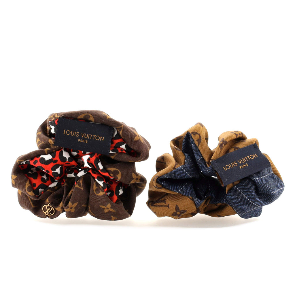 Vuittamins Scrunchies 2-Piece Set Monogram Silk XS