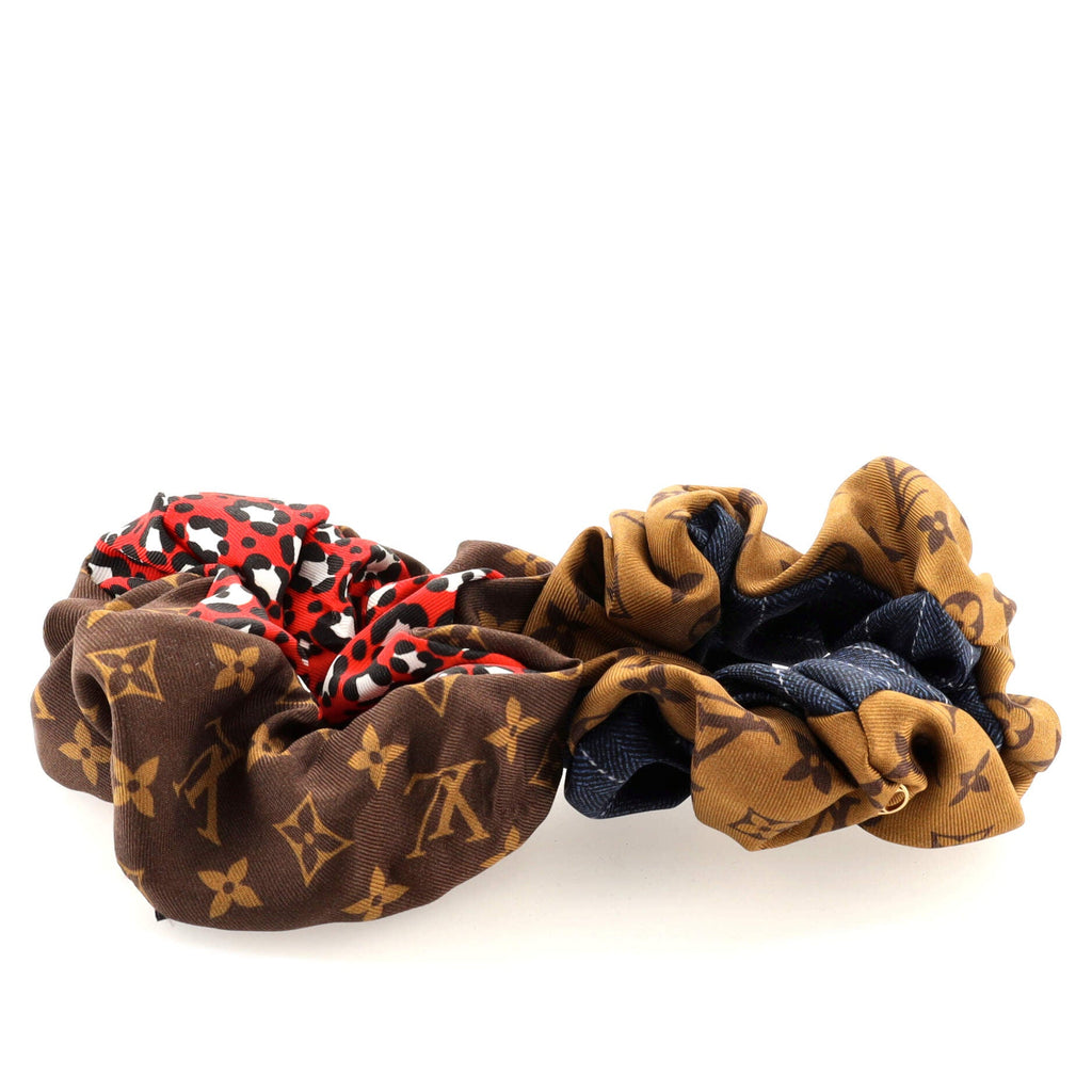 Vuittamins Scrunchies 2-Piece Set Monogram Silk XS
