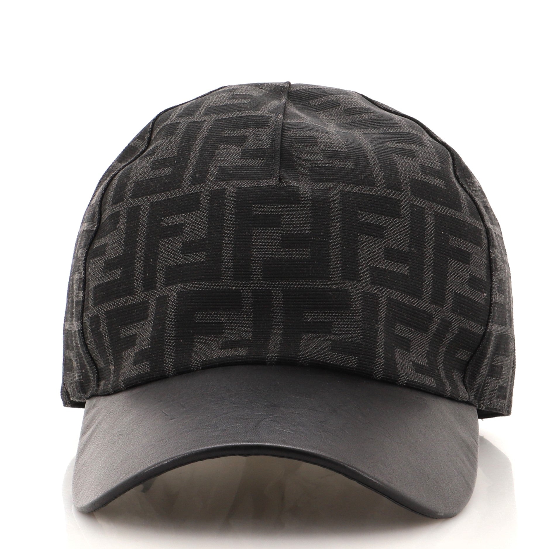 Logo Reversible Baseball Cap Zucca Canvas with Leather