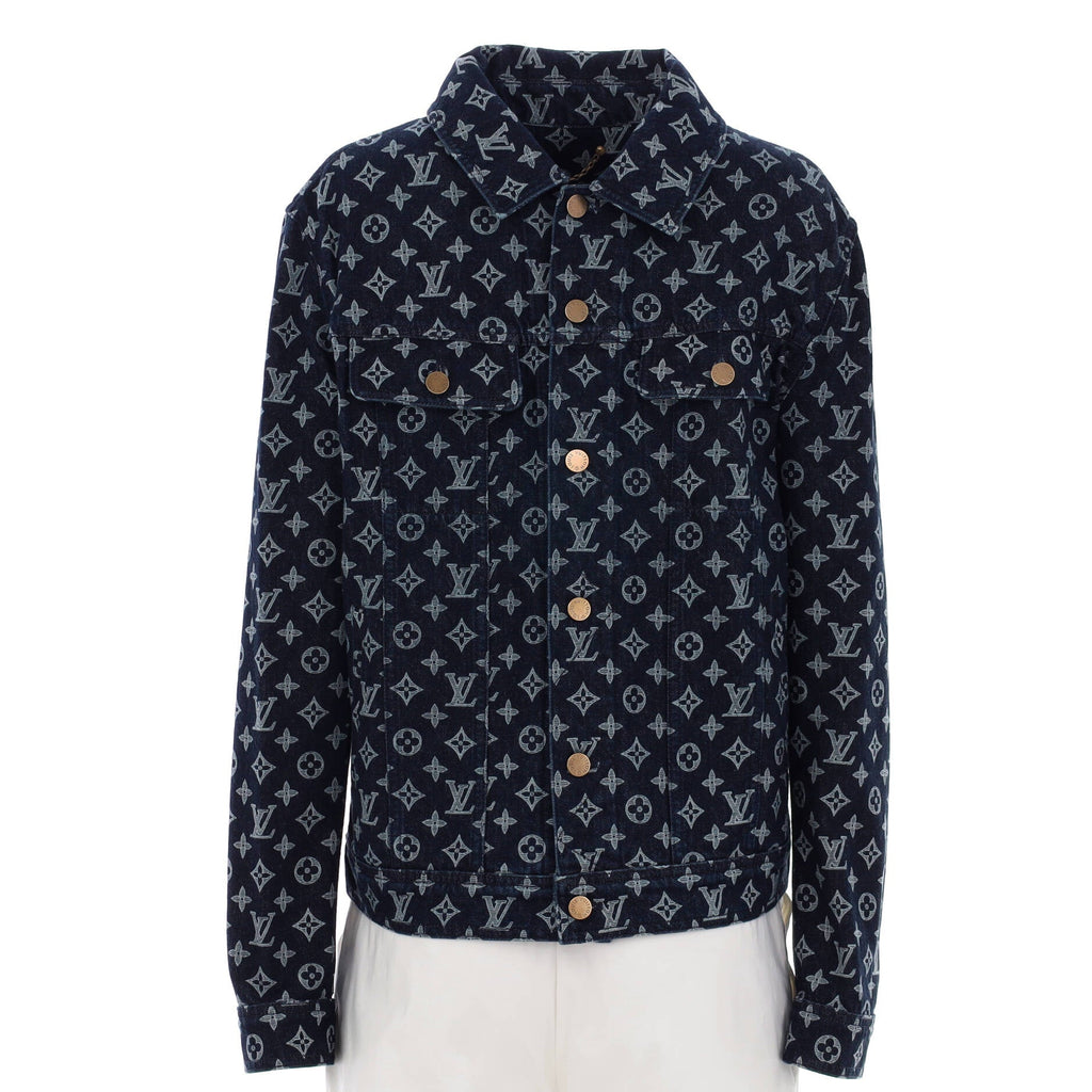 Men's Button Up Jacket Monogram Denim