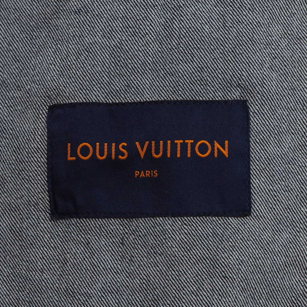 Men's Button Up Jacket Monogram Denim