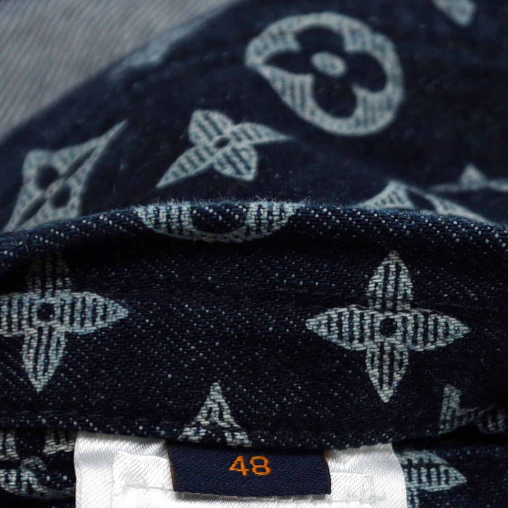 Men's Button Up Jacket Monogram Denim