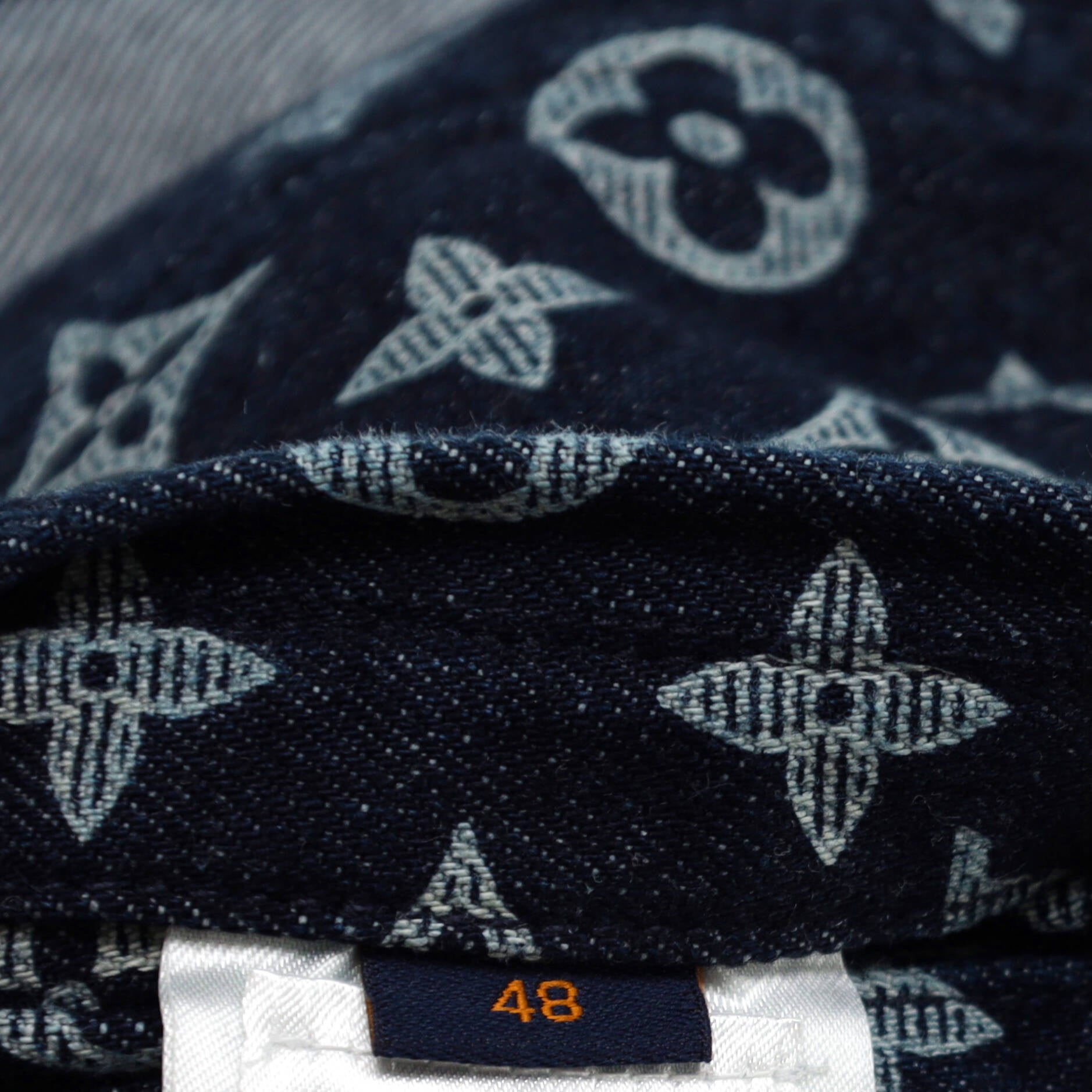 Men's Button Up Jacket Monogram Denim
