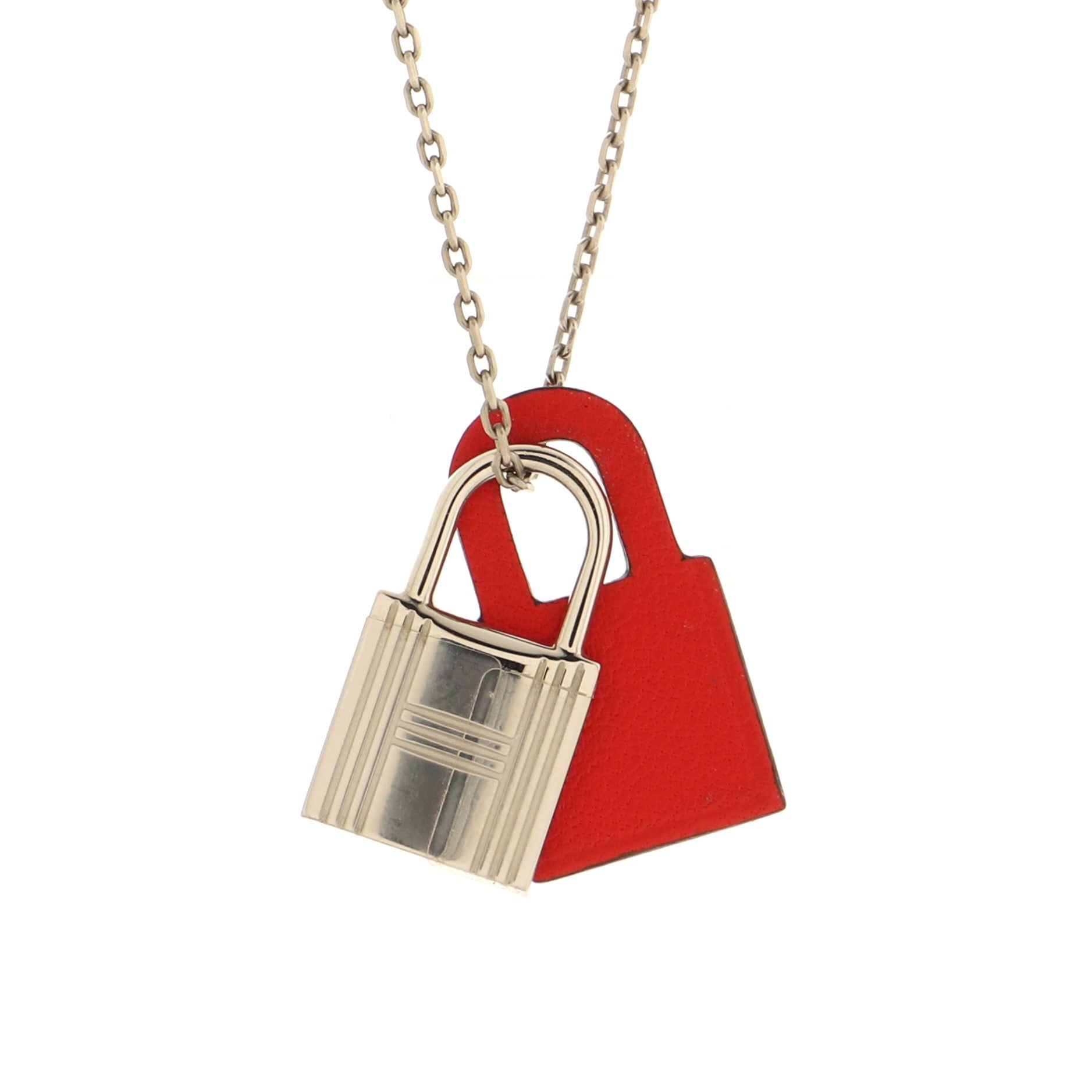 O'Kelly Pendant Necklace Metal and Leather Small