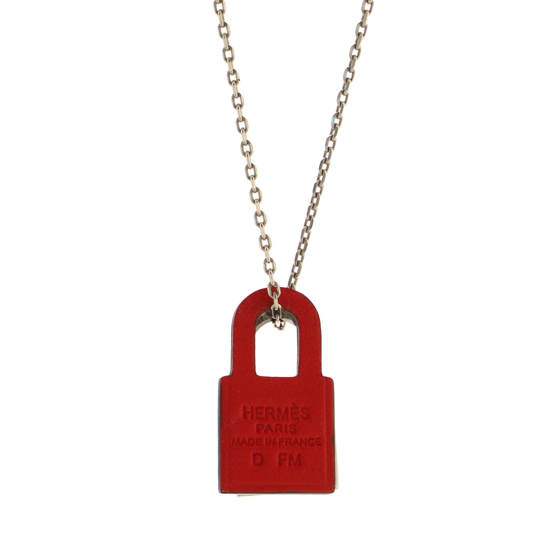 O'Kelly Pendant Necklace Metal and Leather Small