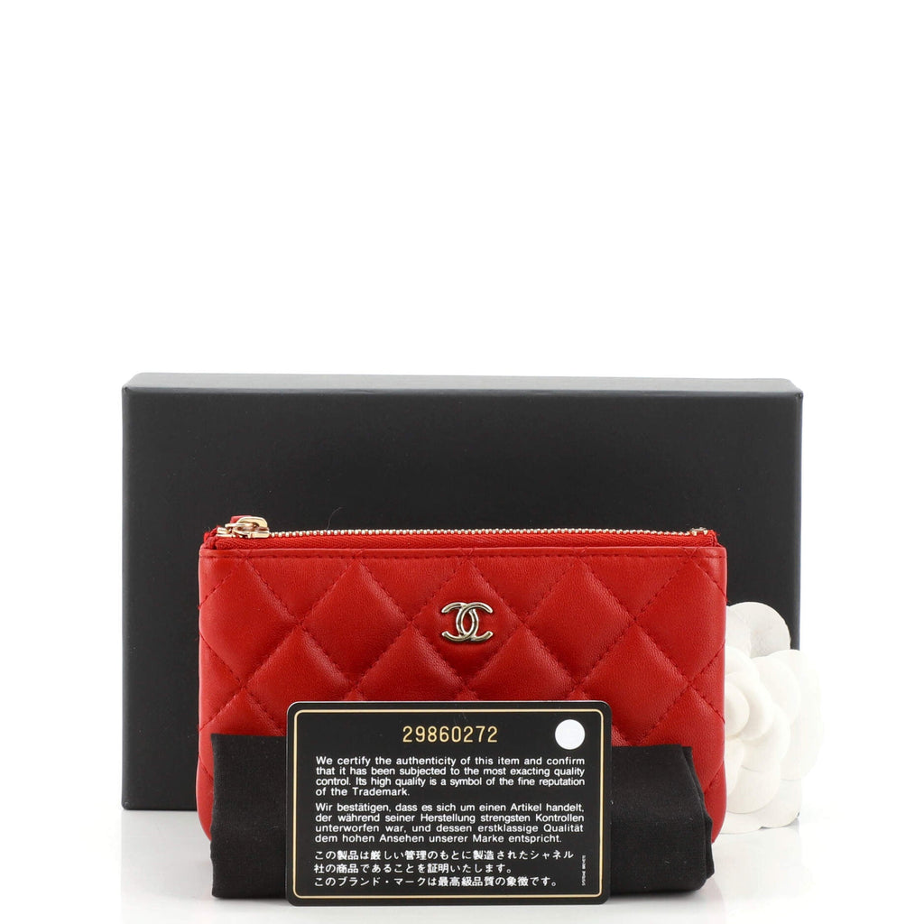 Classic O Case Pouch Quilted Lambskin Mini