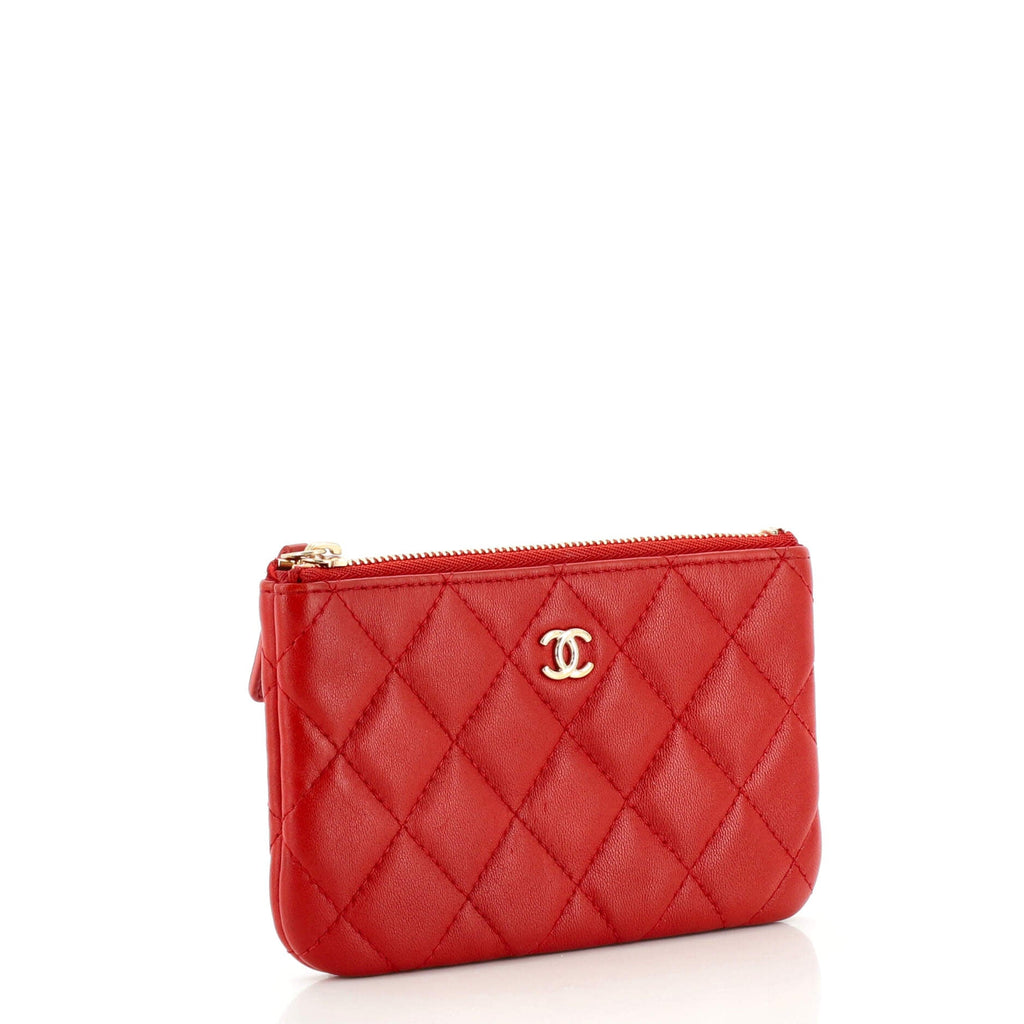 Classic O Case Pouch Quilted Lambskin Mini