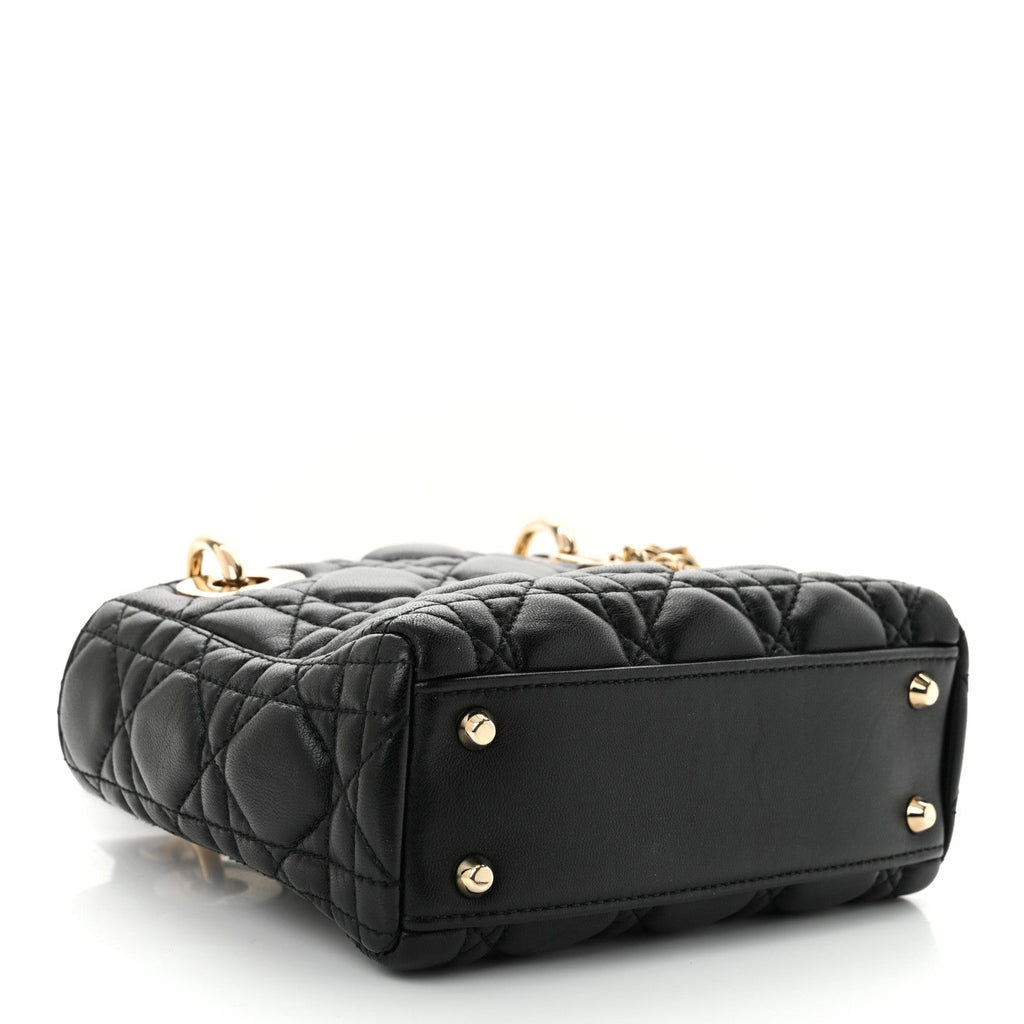 Lambskin Cannage Mini Lady Dior Black