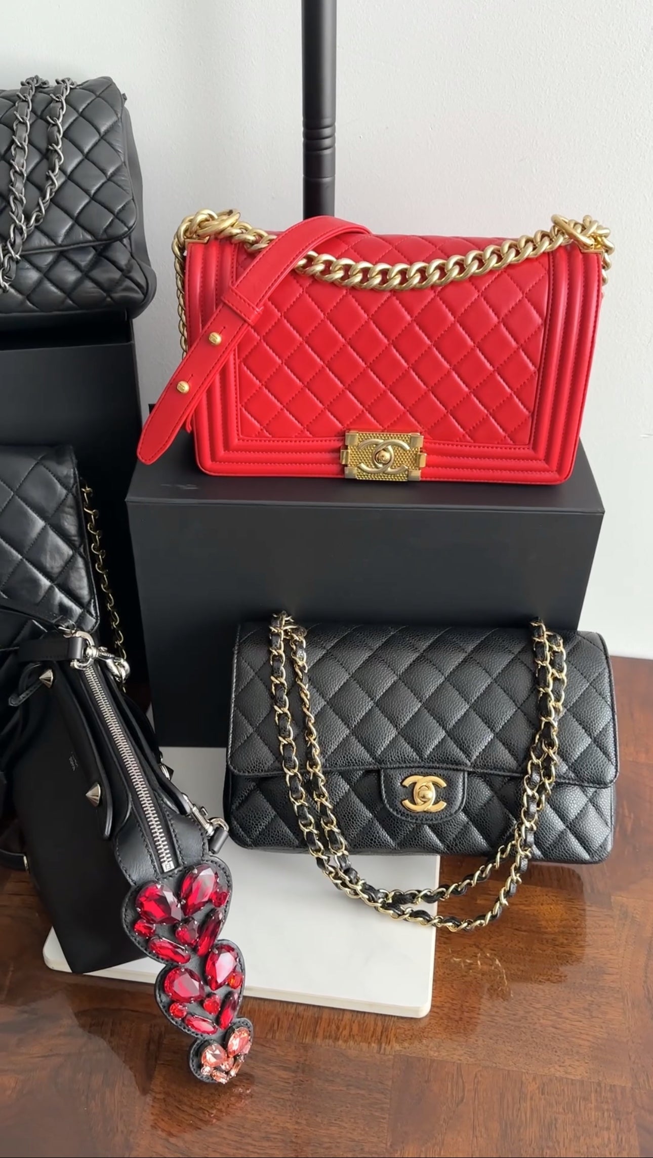 Chanel Black Caviar Quilted Leather Medium Classic Double Flap Bag GHW