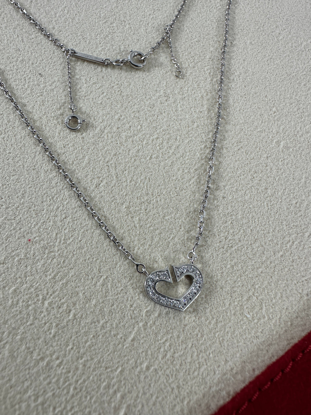 Cartier 18k White Gold Diamond C de Cartier Pendant Necklace