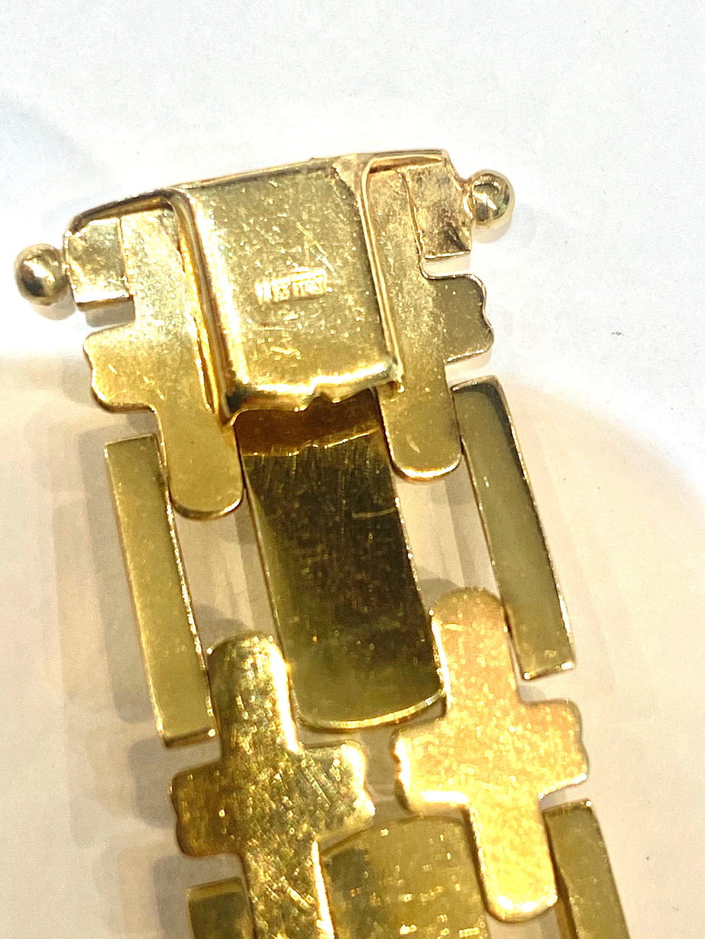 14K YELLOW GOLD BAR LINK BRACELET
