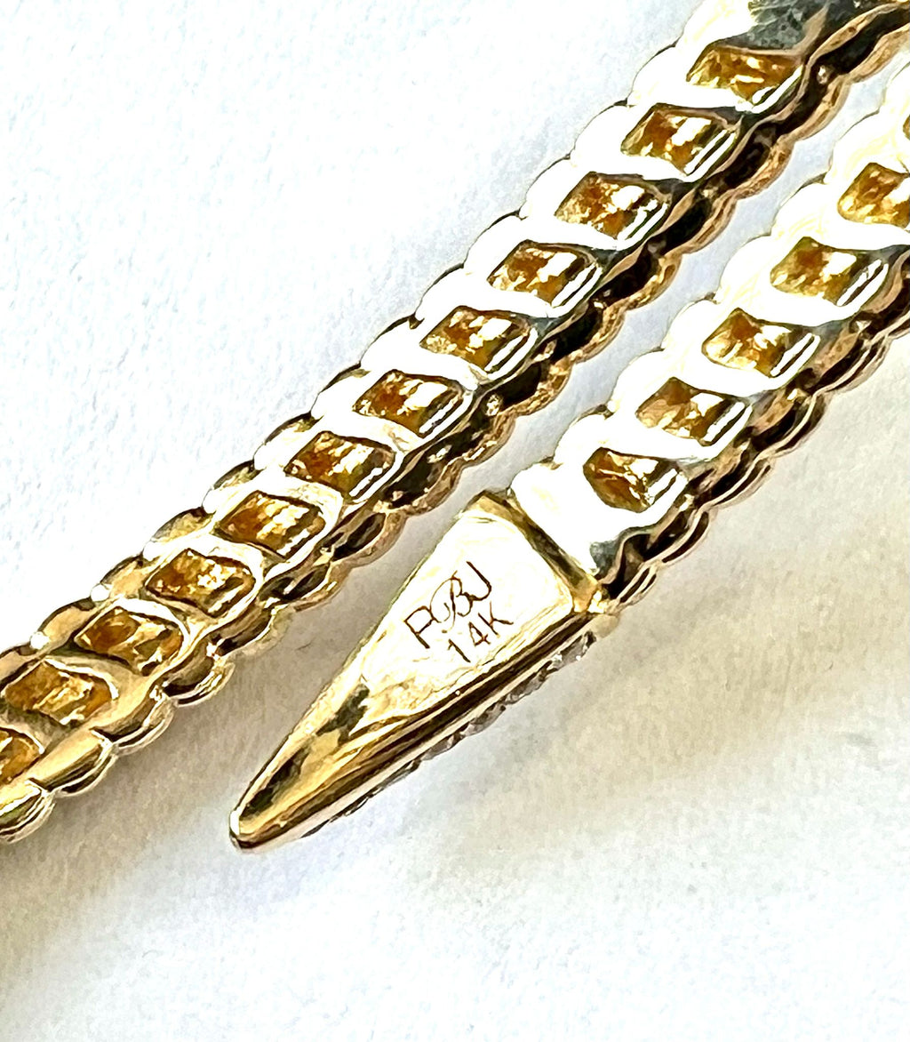 14K GOLD DIAMOND AND RUBY SNAKE BRACELET