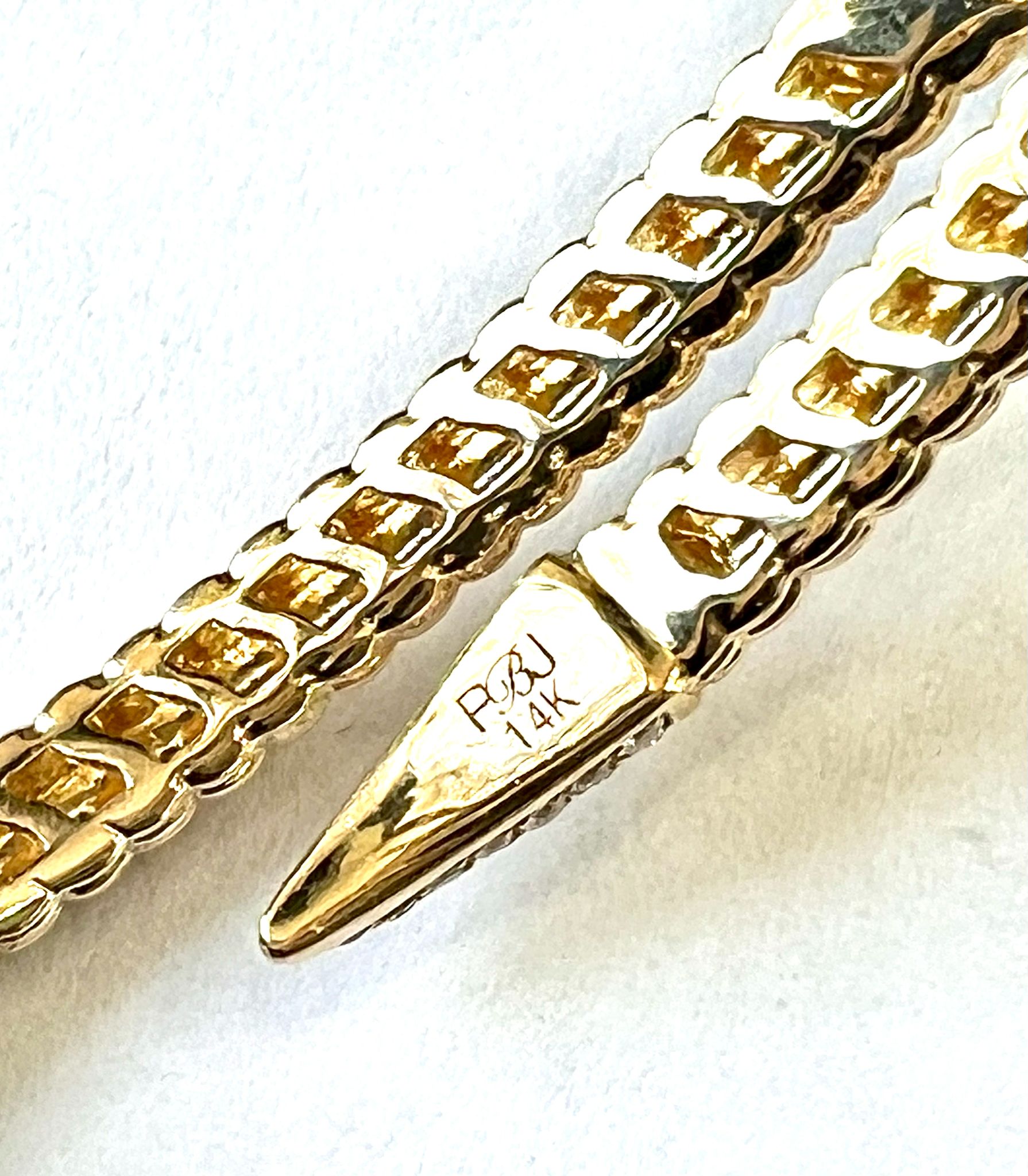 14K GOLD DIAMOND AND RUBY SNAKE BRACELET