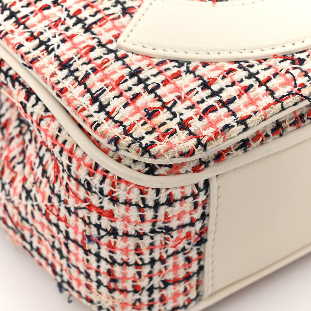 Tweed CC Mania Flap Bag Black Red White