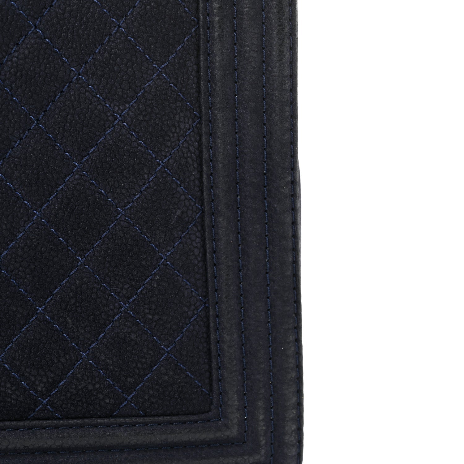 Iridescent Caviar Quilted Large Boy Flap Navy Blue