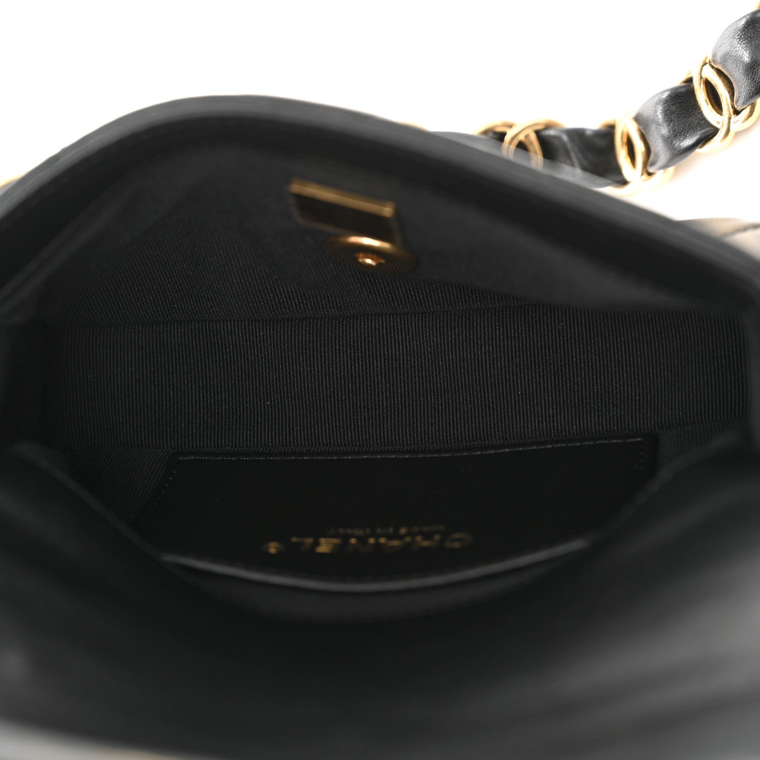 Lambskin Quilted Mini Flap CC Links Flap Black