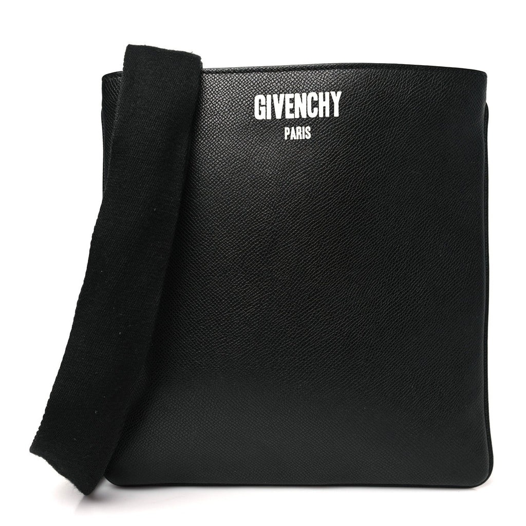 Calfskin Logo Messenger Bag Black