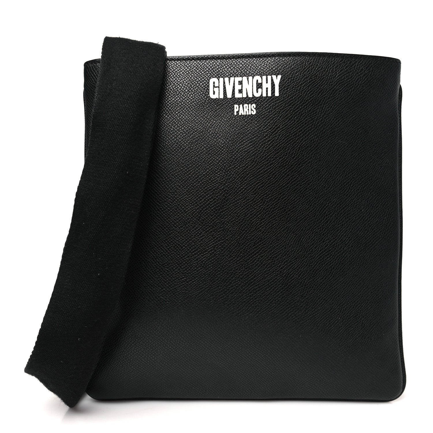 Calfskin Logo Messenger Bag Black