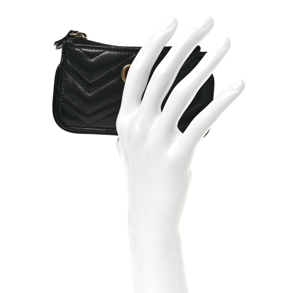 Calfskin Matelasse GG Marmont Key Case Black