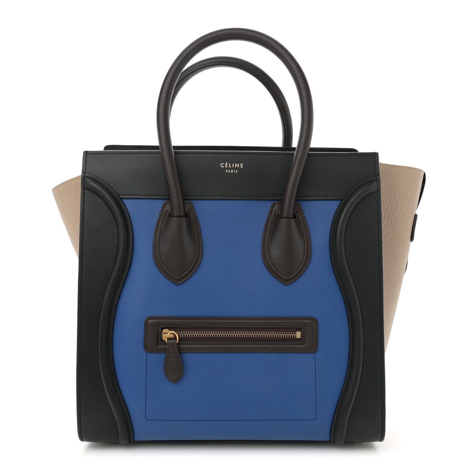 Elephant Calfskin Mini Tri-Color Luggage Indigo
