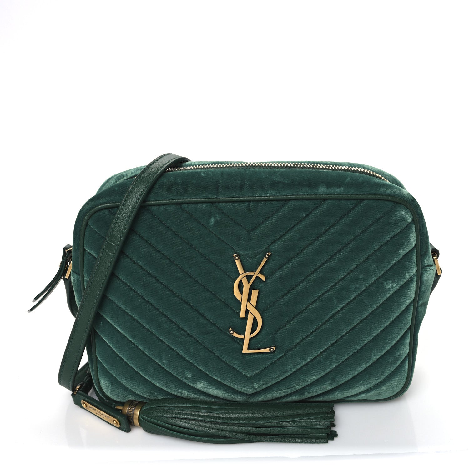 Velvet Matelasse Monogram Lou Camera Bag Deep Malachite