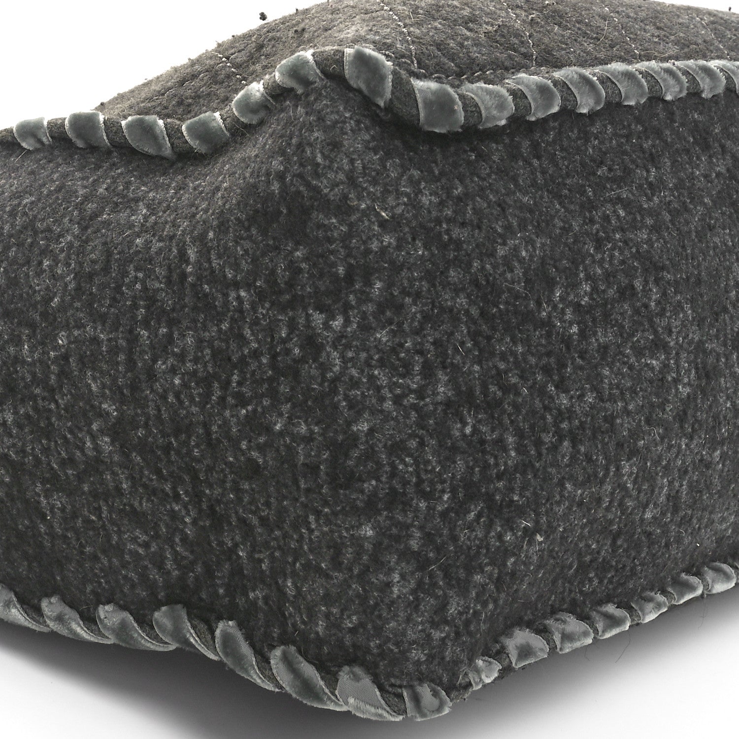 Wool Felt Quilted Large Shopping Tote Grey
