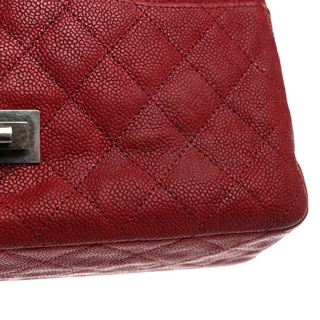Washed Caviar Quilted 2.55 Reissue 225 Bijoux Chain Flap Red