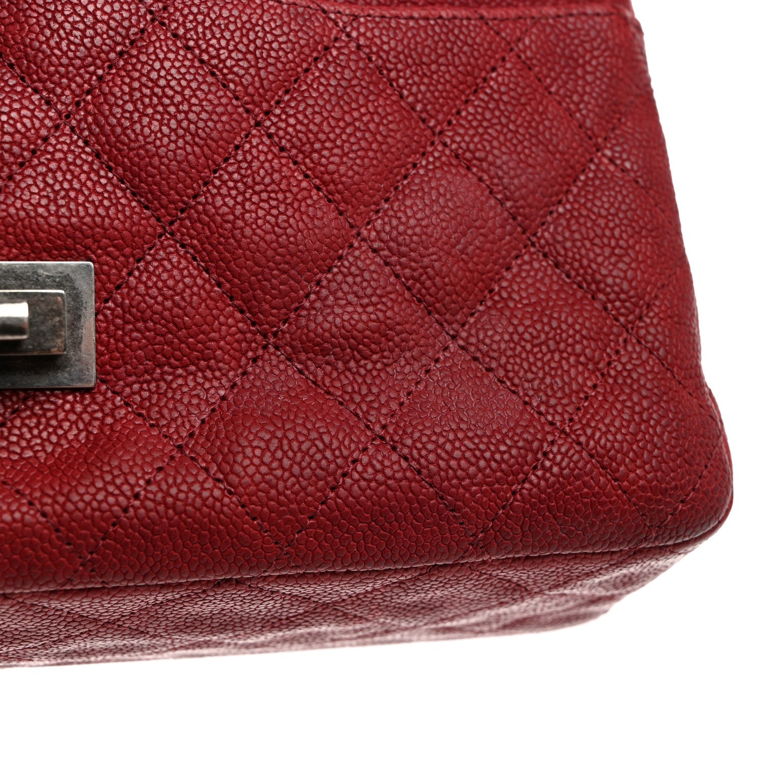 Washed Caviar Quilted 2.55 Reissue 225 Bijoux Chain Flap Red