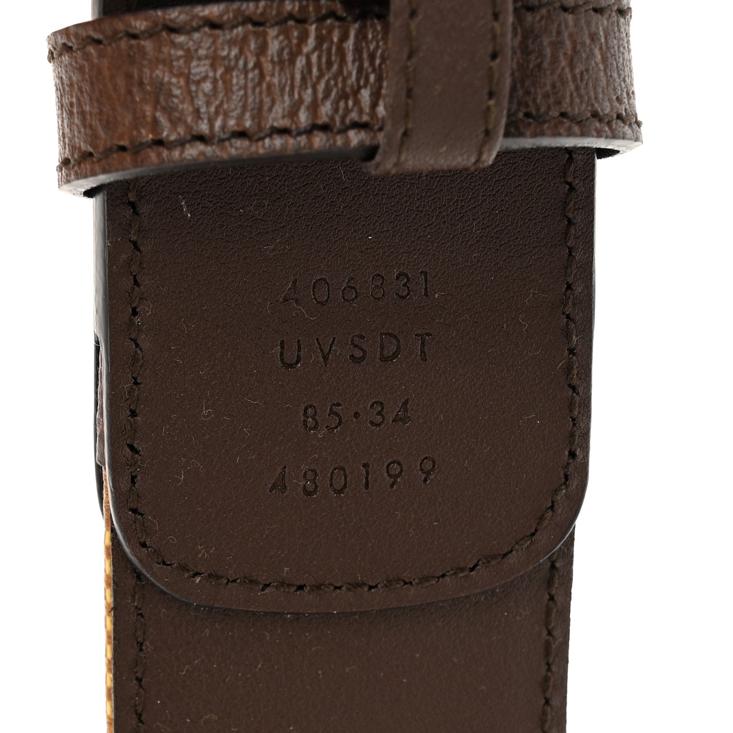 X ADIDAS Canvas Calfskin Double G 40mm Belt 85 34 Brown
